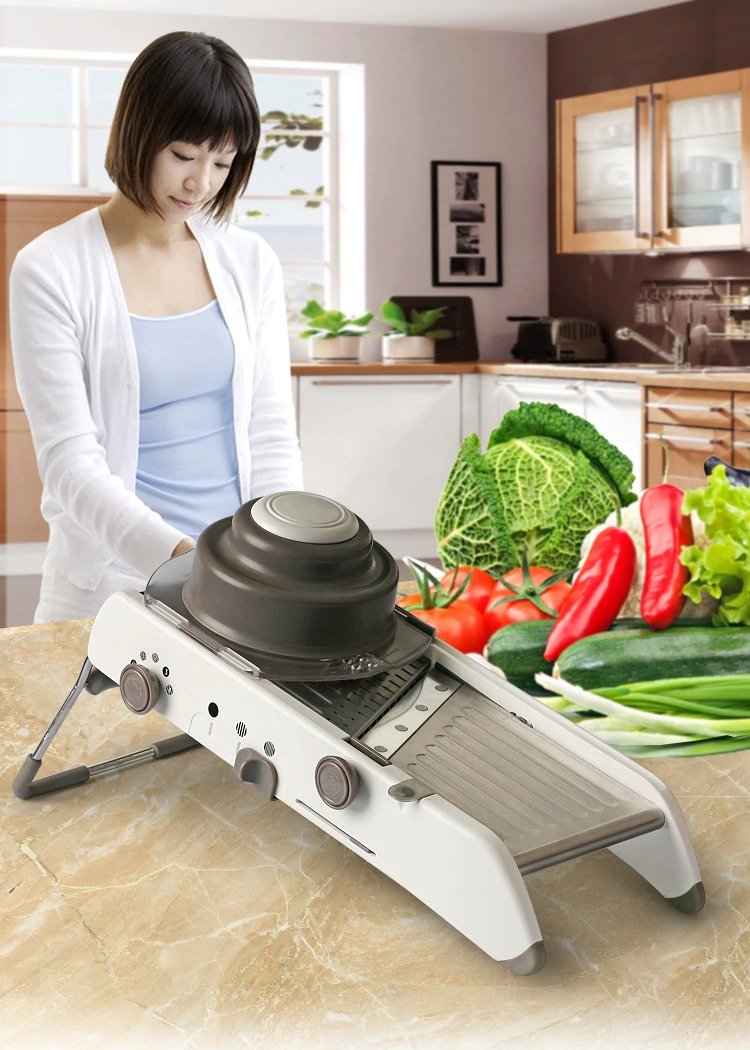 Mandolin Slicer Manual Vegetable Cutter Professional Grater With 304  Stainless Steel Adjustable Blades Vegetable Cooking Tool