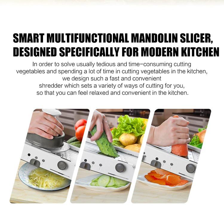 Mandolin Slicer Manual Vegetable Cutter Professional Grater With 304  Stainless Steel Adjustable Blades Vegetable Cooking Tool