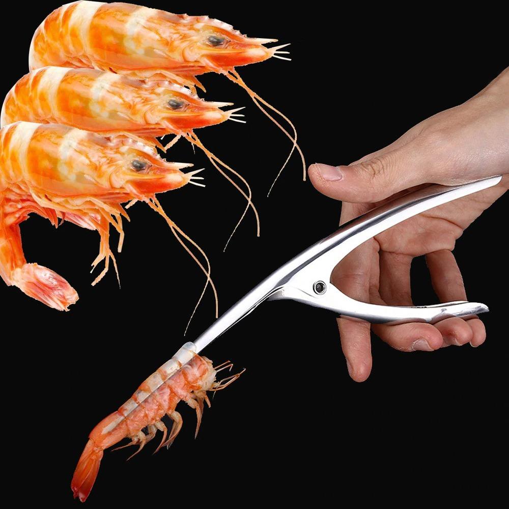Stainless Steel Shrimp Peeler Prawn Shrimp Fishing Knife Lobster Shell Remover Peel Device Kitchen Seafood Tools#50